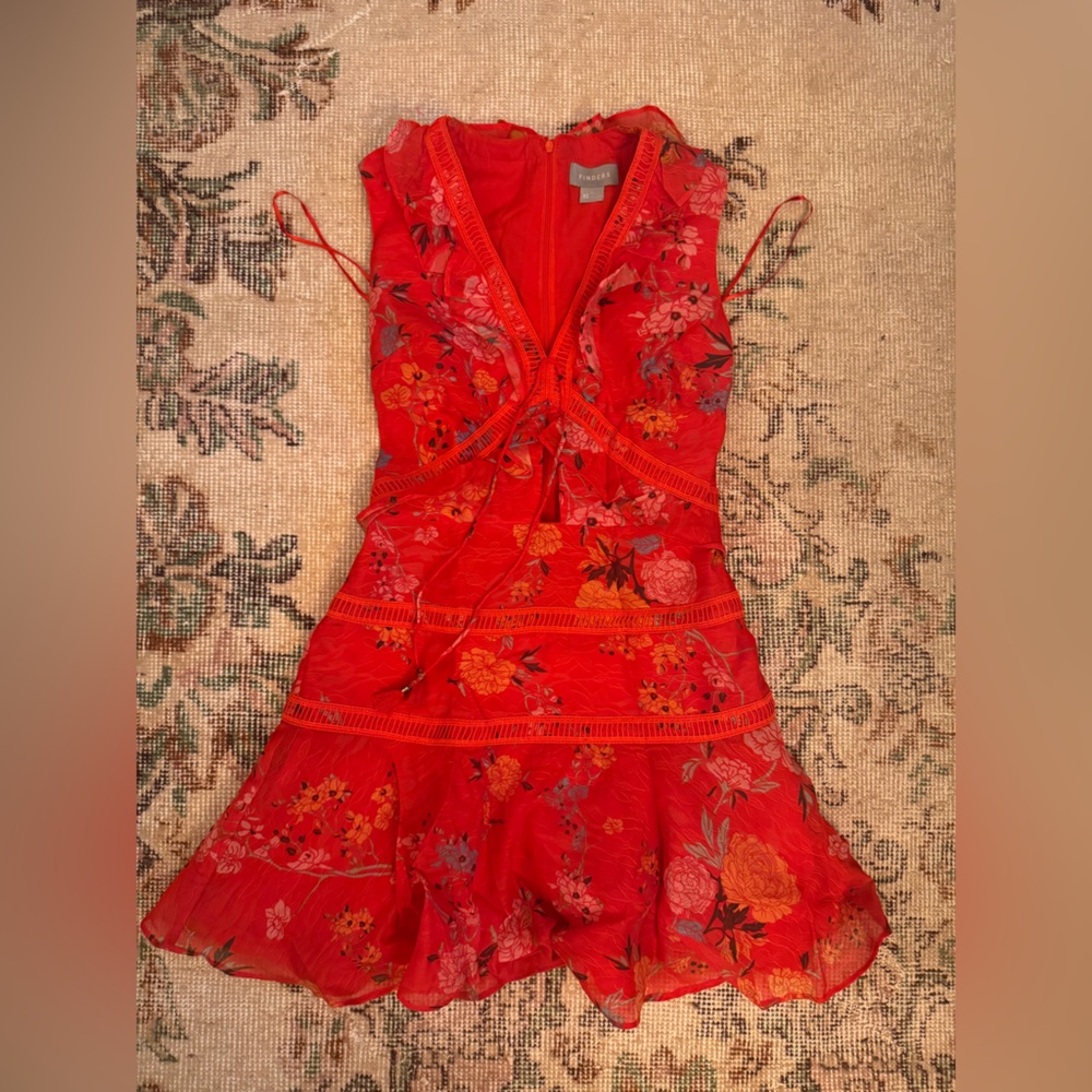 Floral Red Dress